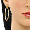 Argolla Grande 02.213.0154.1.50 Oro Laminado, Diamantado, Tres Tonos