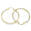 Argolla Grande 02.213.0154.1.50 Oro Laminado, Diamantado, Tres Tonos