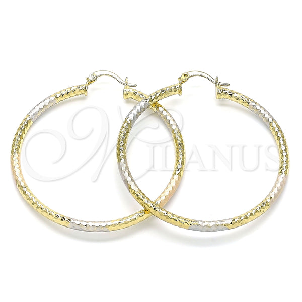 Argolla Grande 02.213.0154.1.50 Oro Laminado, Diamantado, Tres Tonos