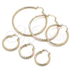 Argolla Grande 02.213.0154.1.50 Oro Laminado, Diamantado, Tres Tonos