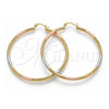 Argolla Grande 02.170.0059.1.60 Oro Laminado, Diamantado, Tres Tonos