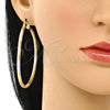 Argolla Grande 02.170.0394.60 Oro Laminado, Diamantado, Tres Tonos