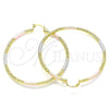 Argolla Grande 02.170.0394.60 Oro Laminado, Diamantado, Tres Tonos