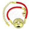 Pulsera Elegante 03.368.0054.06 Oro Laminado, Diseño de Ojo Griego, con Blanca Micro Pave and Blanca Zirconia Cubica, Pulido, Tono Dorado (02 MM Thickness, 6 Inches Length)