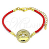 Pulsera Elegante 03.368.0054.06 Oro Laminado, Diseño de Ojo Griego, con Blanca Micro Pave and Blanca Zirconia Cubica, Pulido, Tono Dorado (02 MM Thickness, 6 Inches Length)