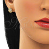 Arete Dormilona 02.344.0092 Oro Laminado, con Blanca Micro Pave, Pulido, Tono Dorado
