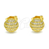 Arete Dormilona 02.344.0092 Oro Laminado, con Blanca Micro Pave, Pulido, Tono Dorado