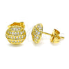 Arete Dormilona 02.344.0092 Oro Laminado, con Blanca Micro Pave, Pulido, Tono Dorado