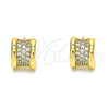 Arete Dormilona 02.344.0094 Oro Laminado, con Blanca Micro Pave, Pulido, Tono Dorado
