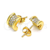 Arete Dormilona 02.344.0094 Oro Laminado, con Blanca Micro Pave, Pulido, Tono Dorado