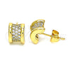 Arete Dormilona 02.344.0094 Oro Laminado, con Blanca Micro Pave, Pulido, Tono Dorado