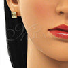Arete Dormilona 02.344.0096 Oro Laminado, Diseño de Amor, con Blanca Micro Pave, Pulido, Tono Dorado