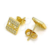 Arete Dormilona 02.344.0096 Oro Laminado, Diseño de Amor, con Blanca Micro Pave, Pulido, Tono Dorado