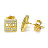 Arete Dormilona 02.344.0096 Oro Laminado, Diseño de Amor, con Blanca Micro Pave, Pulido, Tono Dorado