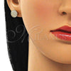 Arete Dormilona 02.344.0100 Oro Laminado, con Blanca Micro Pave, Pulido, Tono Dorado