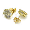Arete Dormilona 02.344.0100 Oro Laminado, con Blanca Micro Pave, Pulido, Tono Dorado