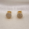 Arete Dormilona 02.344.0100 Oro Laminado, con Blanca Micro Pave, Pulido, Tono Dorado