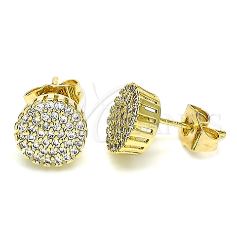 Arete Dormilona 02.344.0100 Oro Laminado, con Blanca Micro Pave, Pulido, Tono Dorado