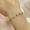 Rosario de Pulsera 09.326.0005.08 Oro Laminado, Diseño de Divino Niño y Crucifijo, con Cristal Multicolor, Pulido, Tono Dorado