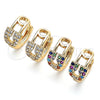 Argolla Huggie 02.210.0526.1.15 Oro Laminado, Diseño de Paperclip, con Multicolor Zirconia Cubica, Pulido, Tono Dorado