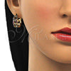 Argolla Huggie 02.210.0527.1.20 Oro Laminado, Diseño de Cubana, con Multicolor Zirconia Cubica, Pulido, Tono Dorado