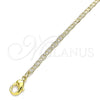 Tobillera Básica 04.213.0214.10 Oro Laminado, Diseño de Mariner, Pulido, Tono Dorado (03 MM Thickness, 10 Inches Length)