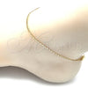 Tobillera Básica 04.213.0051.10 Oro Laminado, Diseño de Mariner, Pulido, Tono Dorado (02 MM Thickness, 10 Inches Length)
