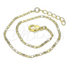 Tobillera Básica 04.213.0051.10 Oro Laminado, Diseño de Mariner, Pulido, Tono Dorado (02 MM Thickness, 10 Inches Length)