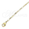Tobillera Básica 04.213.0215.10 Oro Laminado, Diseño de Pave Mariner, Pulido, Tono Dorado (02 MM Thickness, 10 Inches Length)