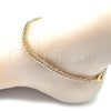 Tobillera Básica 04.213.0230.10 Oro Laminado, Pulido, Tono Dorado (07 MM Thickness, 10 Inches Length)