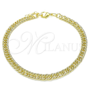 Tobillera Básica 04.213.0230.10 Oro Laminado, Pulido, Tono Dorado (07 MM Thickness, 10 Inches Length)