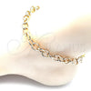 Tobillera Básica 04.213.0235.10 Oro Laminado, Diseño de Paperclip, Pulido, Tono Dorado (07 MM Thickness, 10 Inches Length)