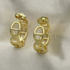 Arete Dormilona 02.163.0154.20 Oro Laminado, Diseño de Puff Mariner, Pulido, Tono Dorado