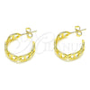 Arete Dormilona 02.163.0154.20 Oro Laminado, Diseño de Puff Mariner, Pulido, Tono Dorado