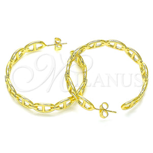 Arete Dormilona 02.163.0154.40 Oro Laminado, Diseño de Puff Mariner, Pulido, Tono Dorado