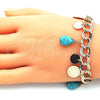Pulsera de Dije 03.331.0201.08 Oro Laminado, Diseño de Gota, con Turquoise Opal, Pulido, Tono Dorado (10 MM Thickness, 8 Inches Length)