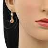 Arete Colgante 02.122.0112 Oro Laminado, con Champan Cristal, Pulido, Tono Dorado