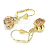 Arete Colgante 02.122.0112 Oro Laminado, con Champan Cristal, Pulido, Tono Dorado