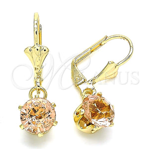 Arete Colgante 02.122.0112 Oro Laminado, con Champan Cristal, Pulido, Tono Dorado