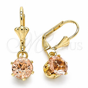Arete Colgante 02.122.0112 Oro Laminado, con Cristal Champan, Pulido, Tono Dorado