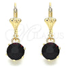 Arete Colgante 02.122.0112.1 Oro Laminado, con Dark Ametista Cristal, Pulido, Tono Dorado