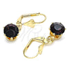 Arete Colgante 02.122.0112.1 Oro Laminado, con Dark Ametista Cristal, Pulido, Tono Dorado