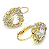 Arete Gancho Frances 02.122.0111.3 Oro Laminado, Diseño de Corazón, con Blanca Cristal, Pulido, Tono Dorado