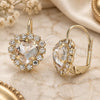 Arete Gancho Frances 02.122.0111.3 Oro Laminado, Diseño de Corazón, con Cristal Blanca, Pulido, Tono Dorado