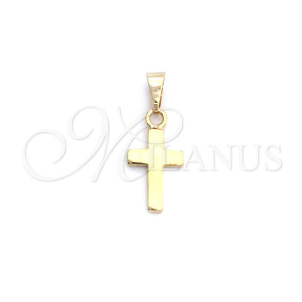 Dije Religioso 05.09.0096 Oro Laminado, Diseño de Cruz, Pulido, Tono Dorado