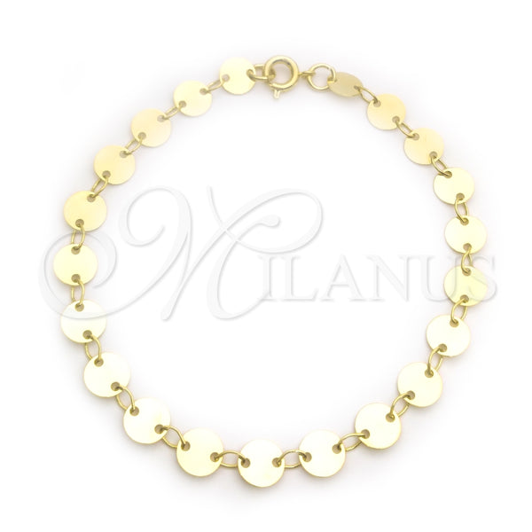 Pulsera Elegante 03.09.0085.07 Oro Laminado, Pulido, Tono Dorado (04 MM Thickness, 7 Inches Length)