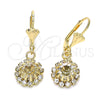 Arete Colgante 02.122.0113.5 Oro Laminado, con Blanca Cristal, Pulido, Tono Dorado