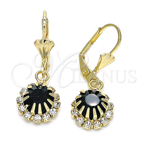 Arete Colgante 02.122.0113.6 Oro Laminado, con Verde and Blanca Cristal, Pulido, Tono Dorado