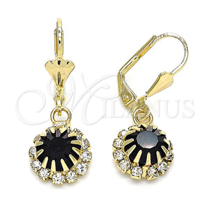 Arete Colgante 02.122.0113.7 Oro Laminado, con Dark Ametista and Blanca Cristal, Pulido, Tono Dorado