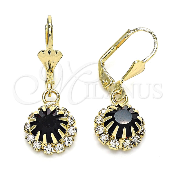 Arete Colgante 02.122.0113.7 Oro Laminado, con Dark Ametista and Blanca Cristal, Pulido, Tono Dorado